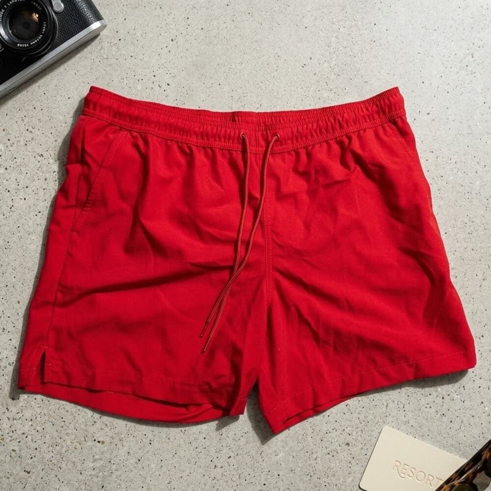 George Men's Red Swim Trunks Board Shorts Size XL 40-42 Mesh Lined Beach